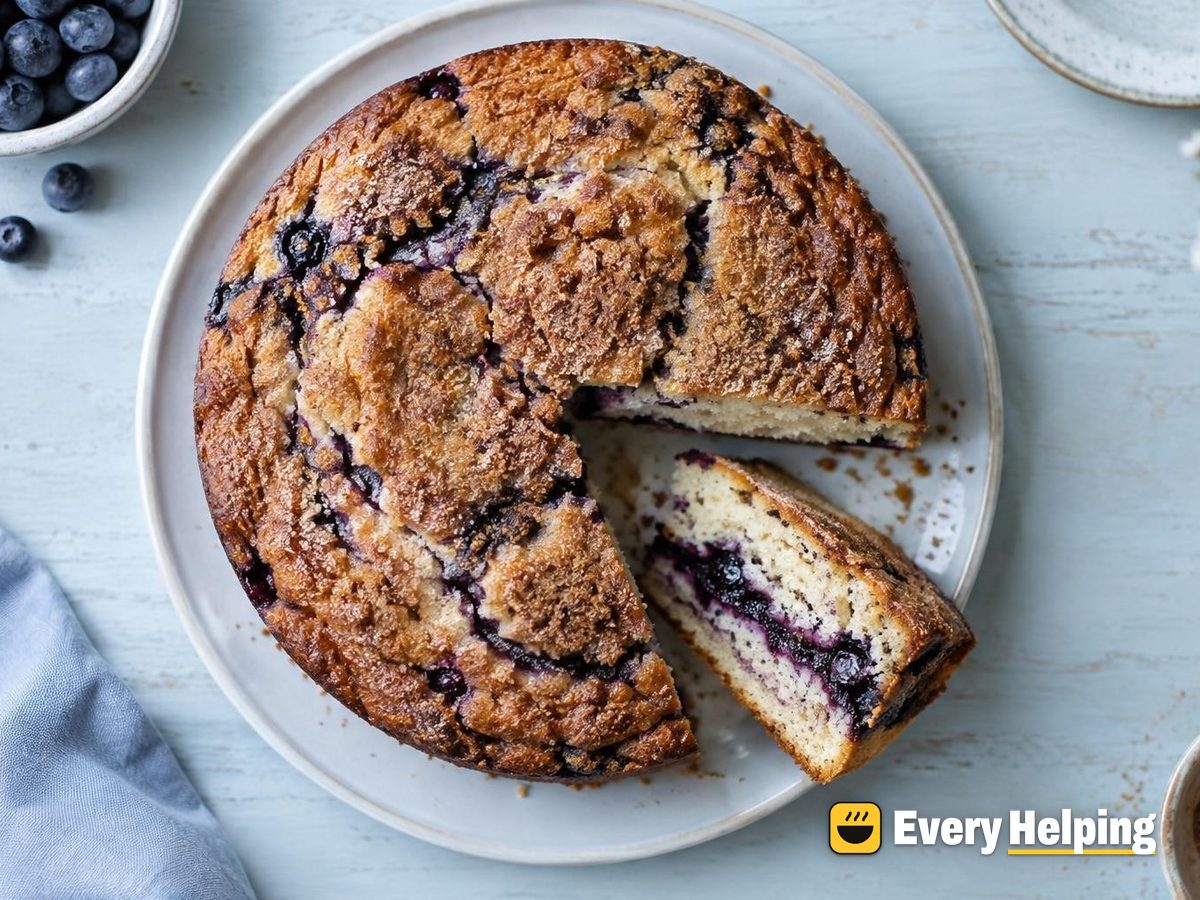 Spiced Blueberry Swirl Snack Cake