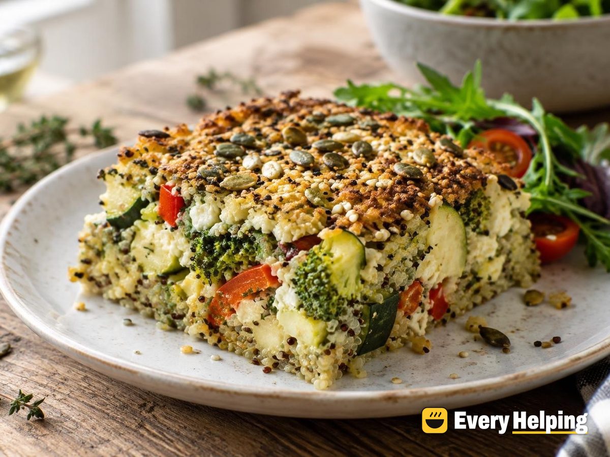 Herbed Quinoa Garden Bake with Seed Crust