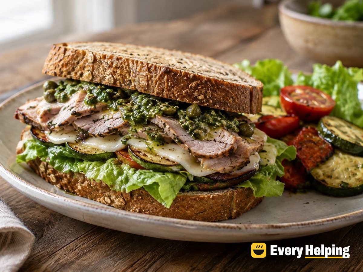 Italian Pork Tenderloin Sandwiches with Salsa Verde