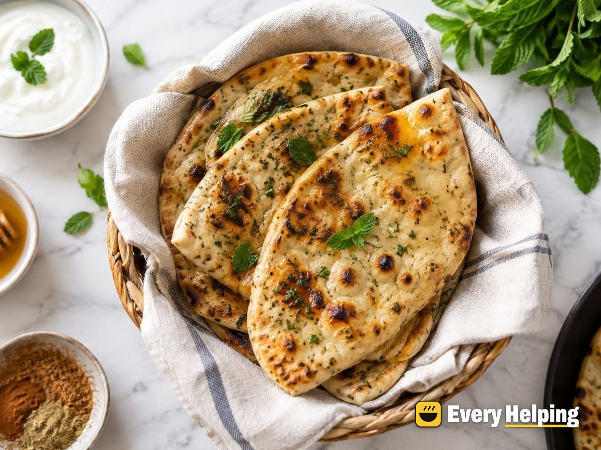 Cardamom-Cinnamon Spelt Flatbreads with Mint