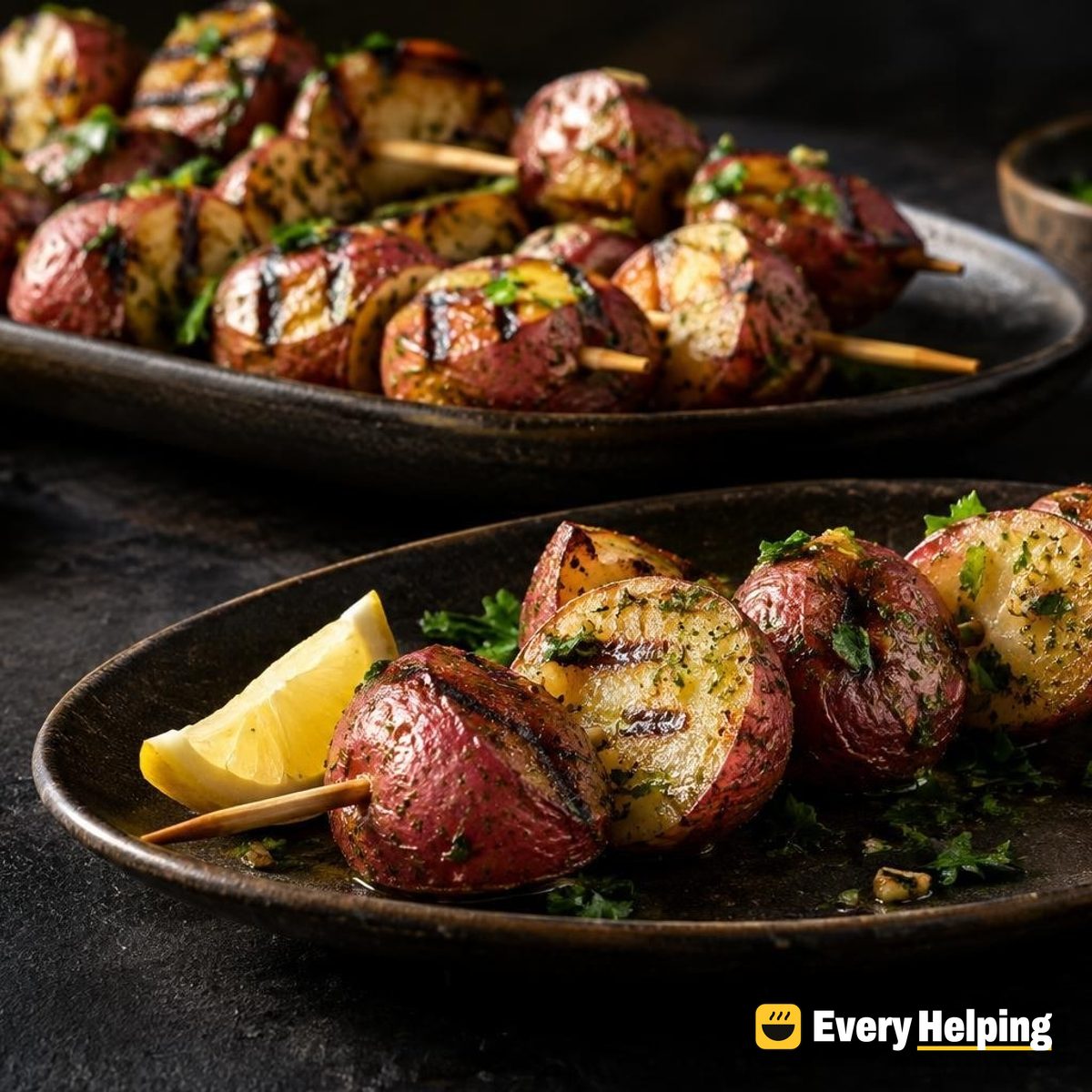 Grilled Lemon-Oregano Red Potato Skewers