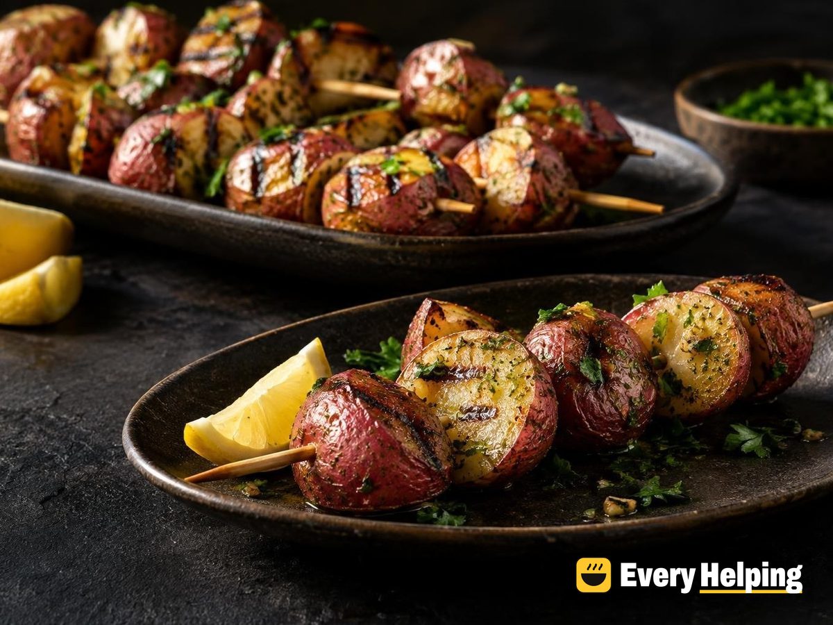 Grilled Lemon-Oregano Red Potato Skewers