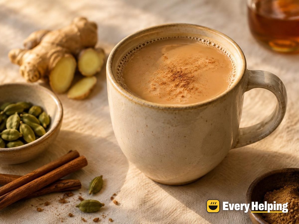 Cardamom Maple Masala Chai with Soy Milk