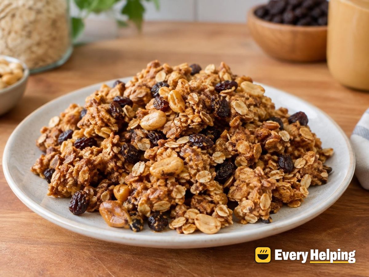Peanut Butter Cinnamon Raisin Cluster Granola