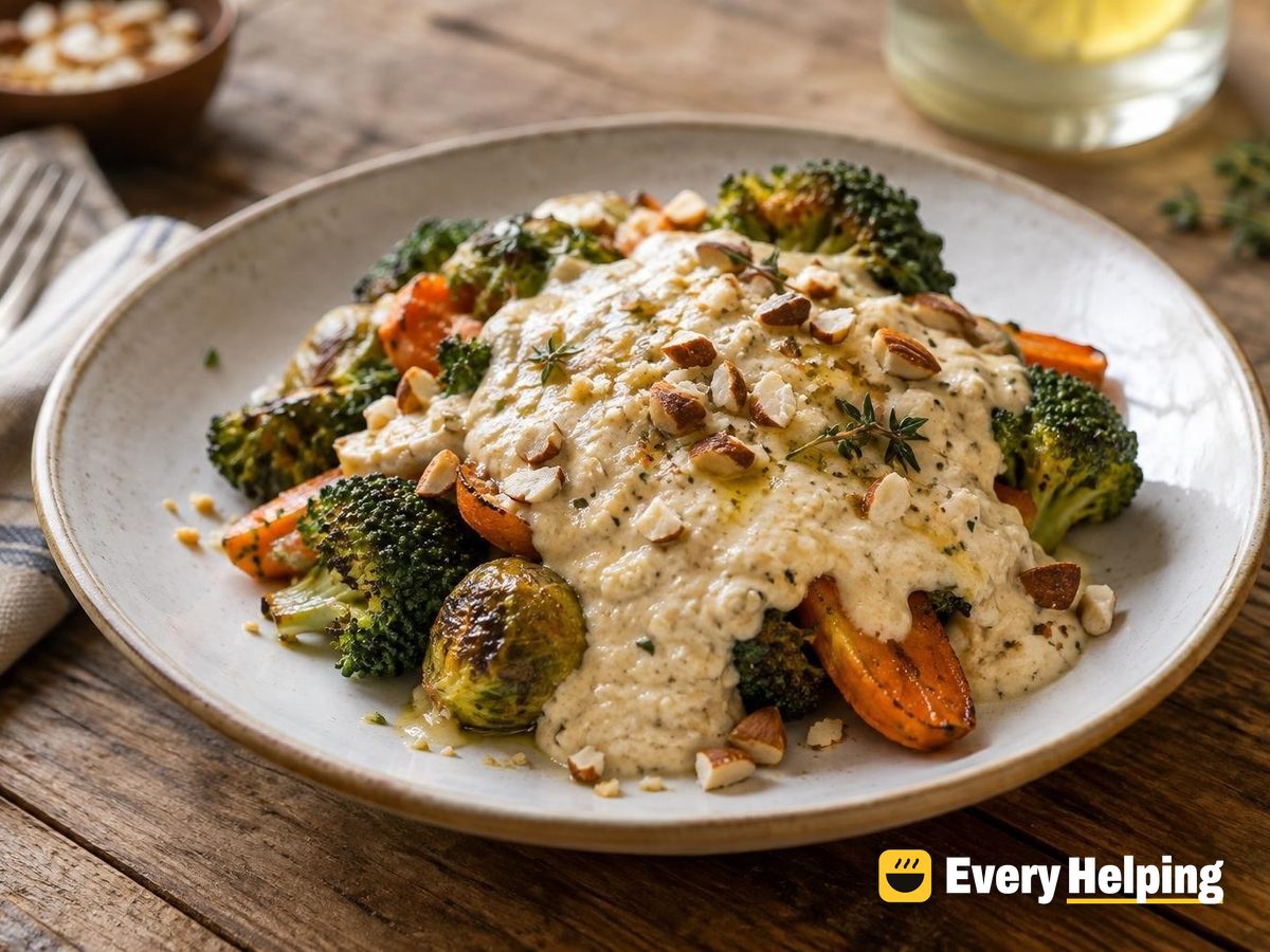 Roasted Garlic Cauliflower Almond Sauce