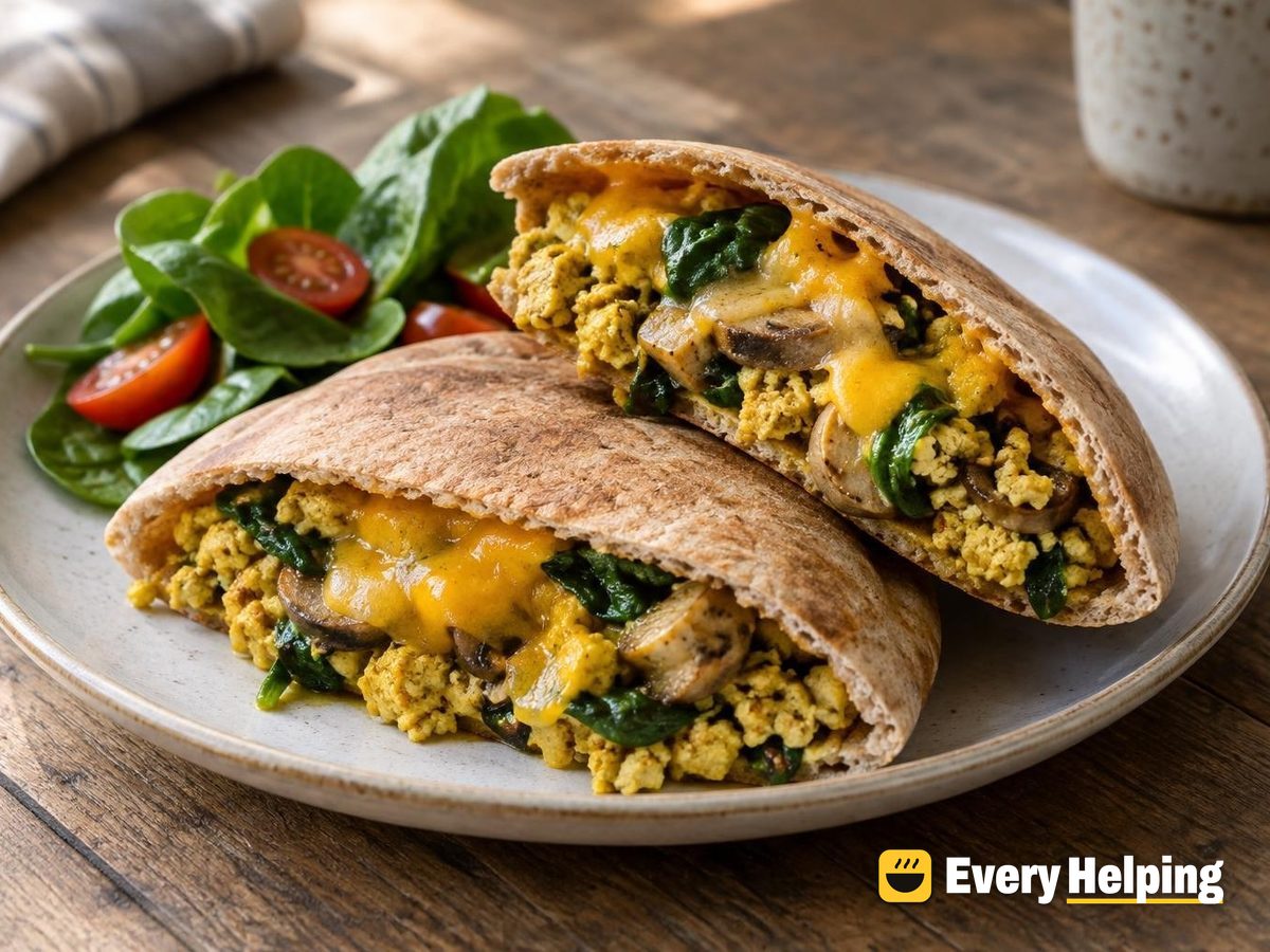 Turmeric Tofu Scramble Pita Melts