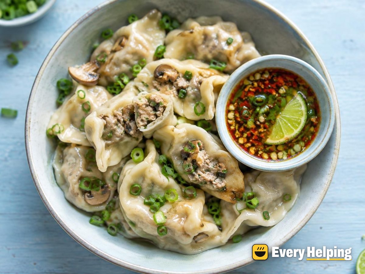 Hand-Chopped Pork Tenderloin and Mushroom Dumplings