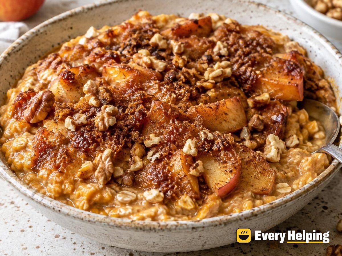 Brûléed Pumpkin Spice Water Oatmeal with Apples