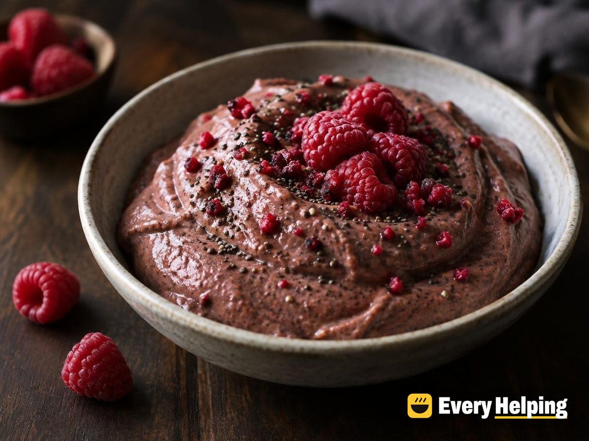 Blended Chocolate Raspberry Chia Mousse