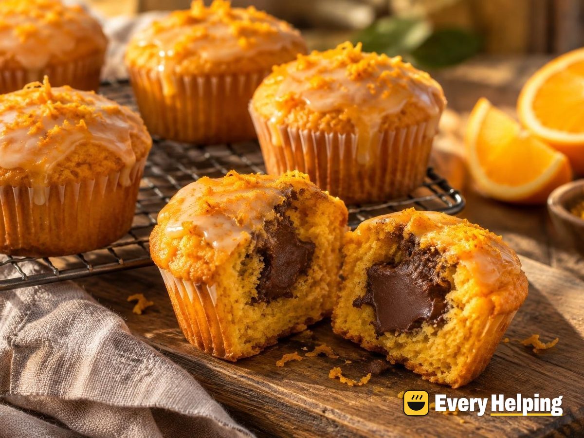 Orange Cupcakes with Chocolate Cream Centers