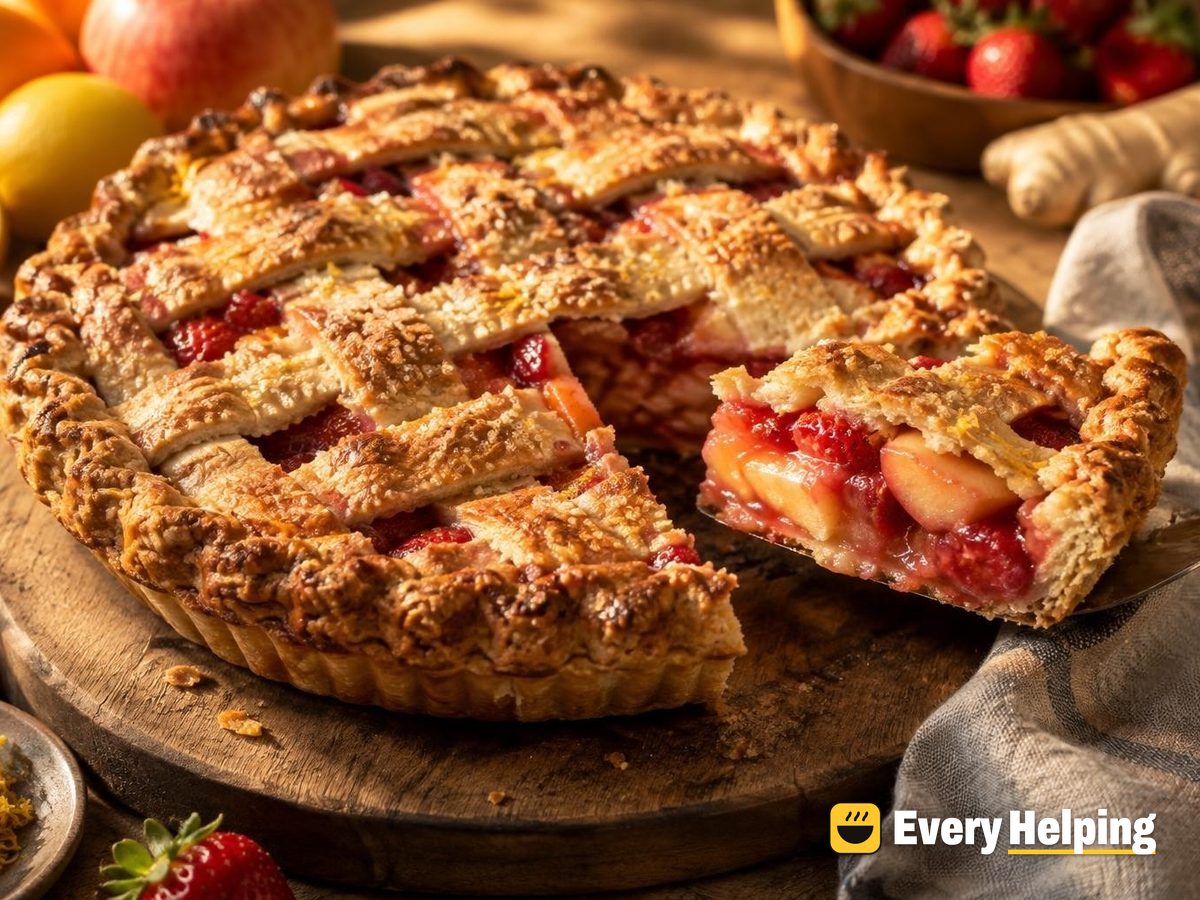 Apple Strawberry Ginger Lattice Pies