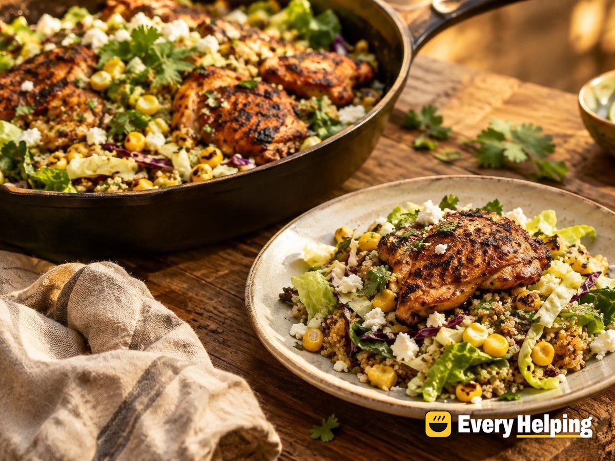 Charred Chicken Thigh and Quinoa Chopped Salad