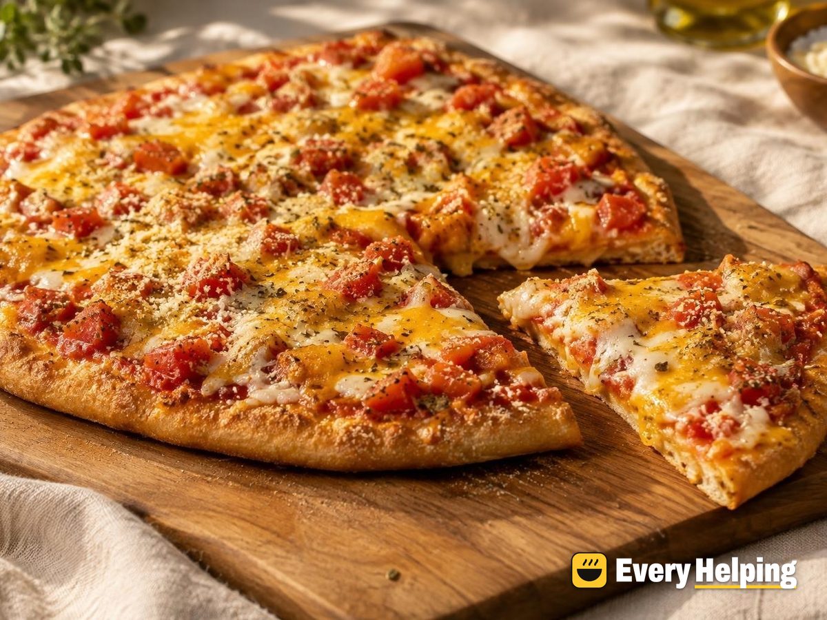Oven Flatbread Pizzas with Tomato Sauce and Cheddar