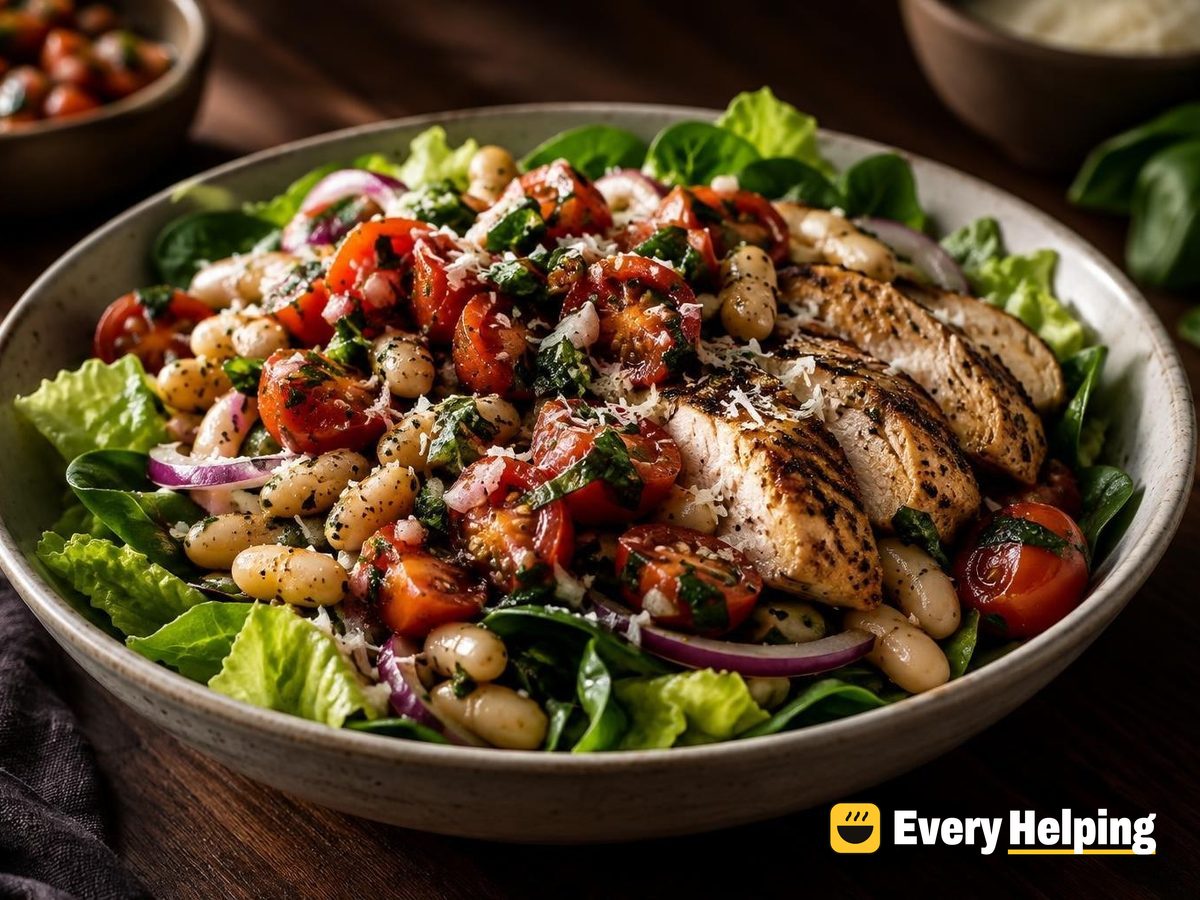 Balsamic Chicken Bruschetta Salad Bowls