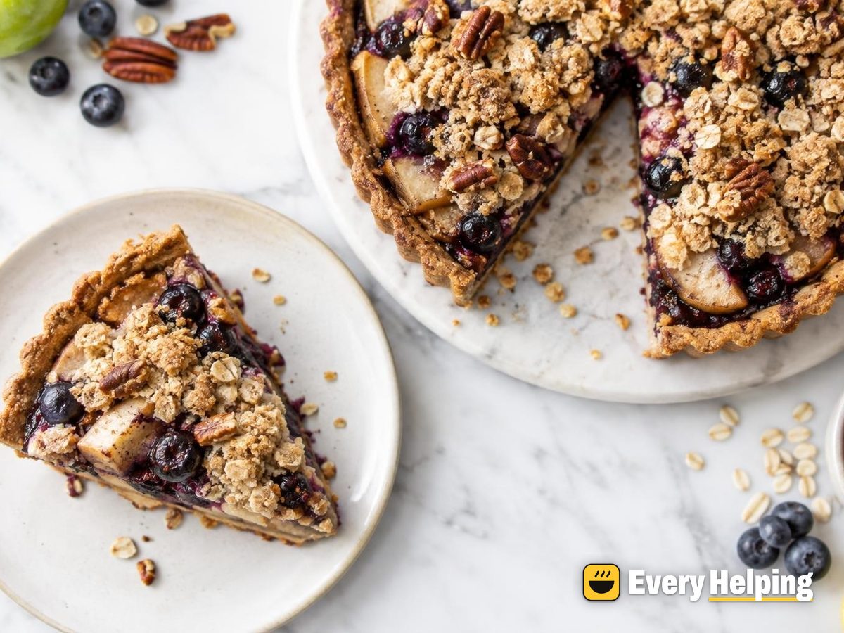 Apple Blueberry Crumble Tarts, Whole Wheat Crust