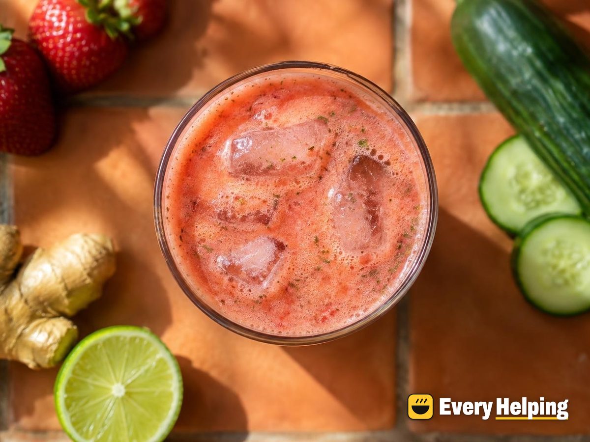 Strawberry-Cucumber Agua Fresca with Ginger