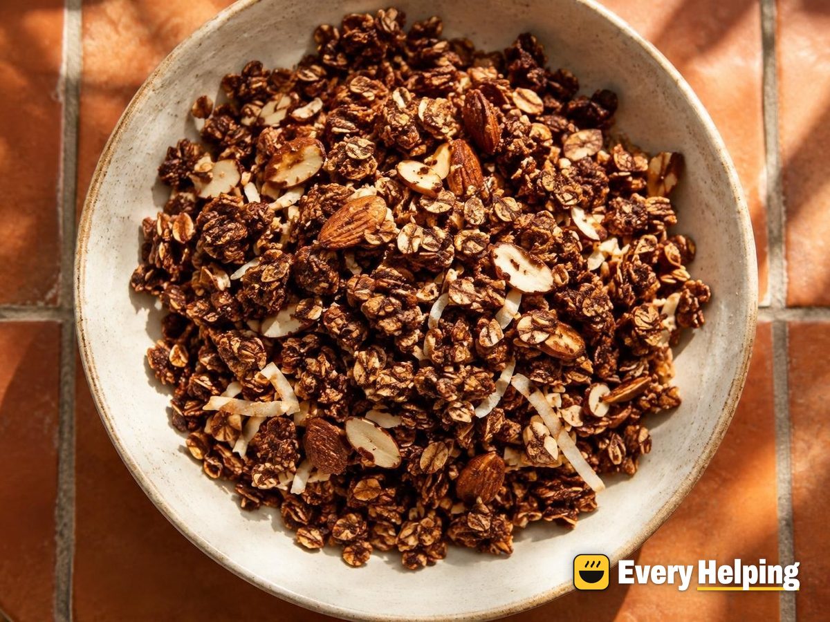 Oven-Toasted Cocoa Almond Granola with Coconut