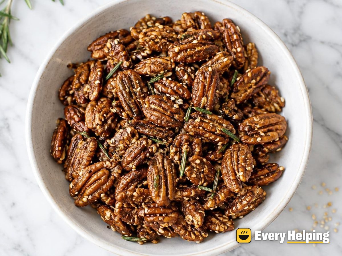Cumin Sesame Pecans with Rosemary