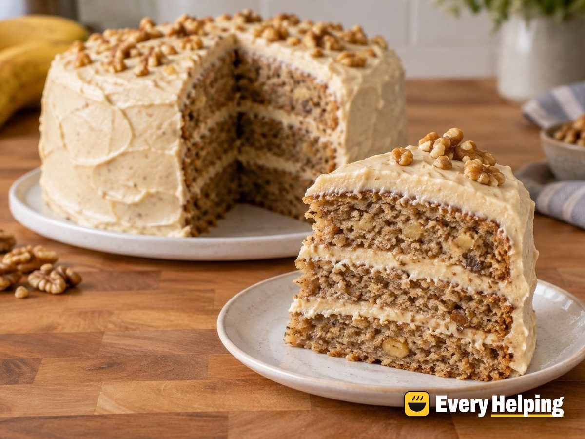 Banana Walnut Layer Cake with Maple Frosting