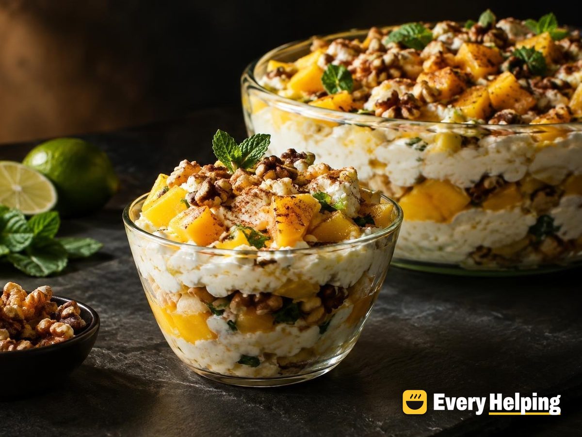 Lime-Mint Mango Cottage Cheese Parfait