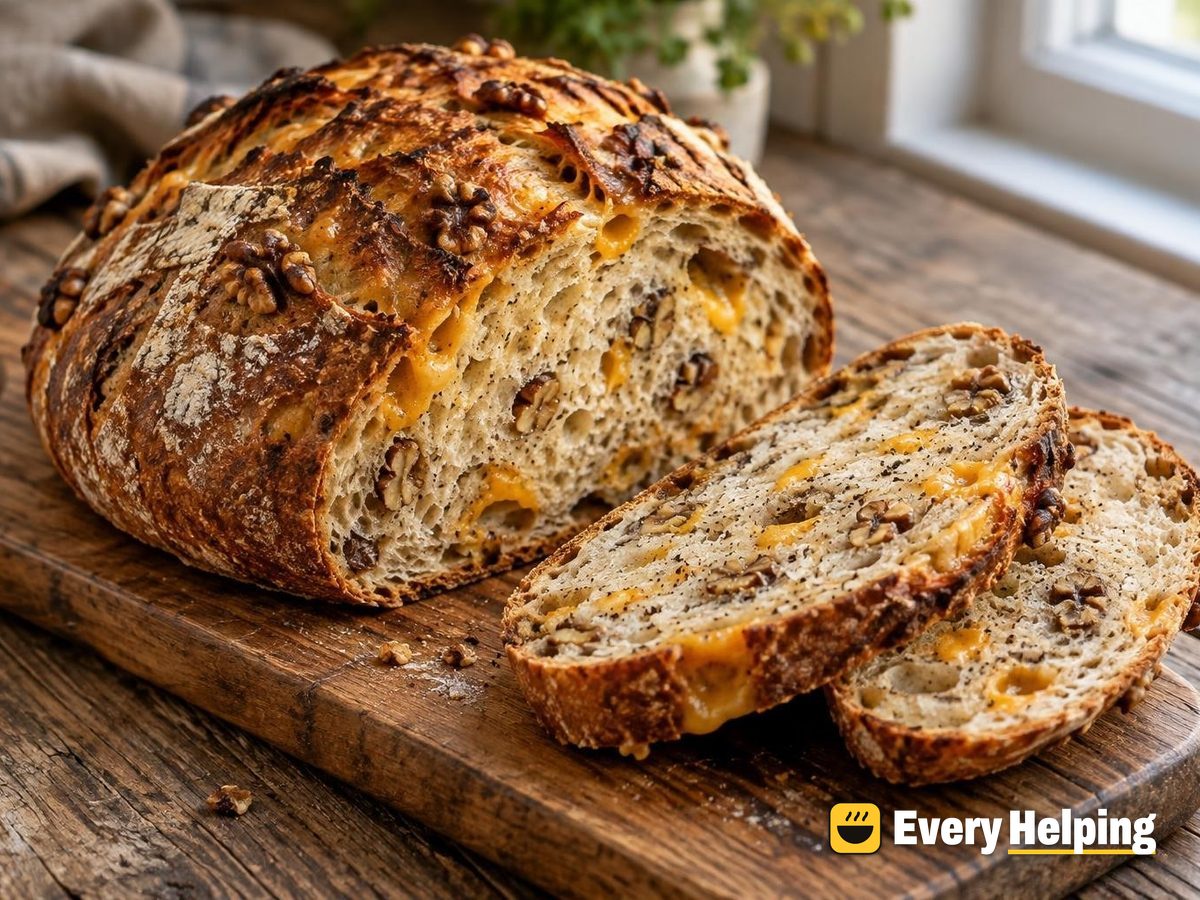Sharp Cheddar Walnut Spelt Sourdough Boule