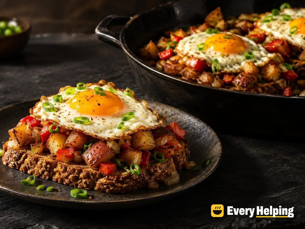 Crispy Potato Hash Toasts with Fried Eggs