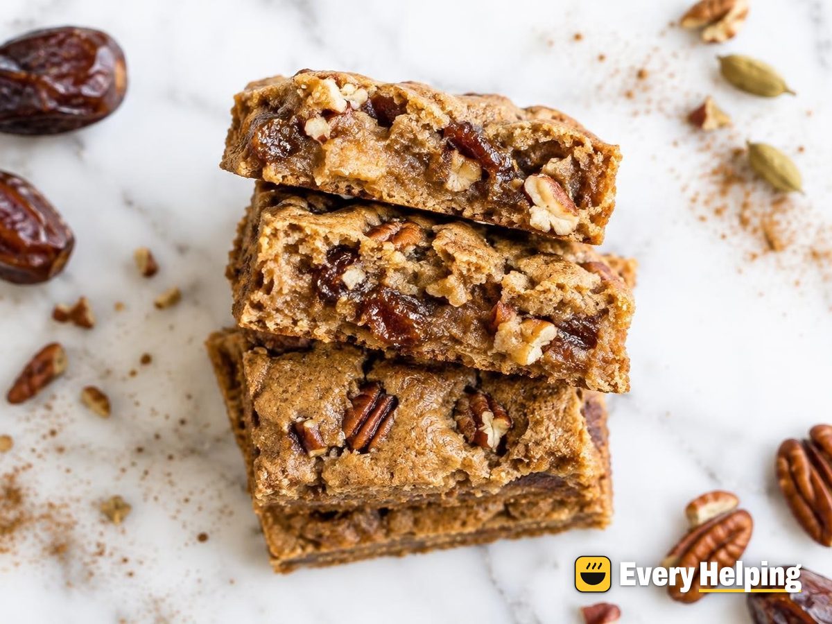 Brown Butter Date Pecan Spice Blondies