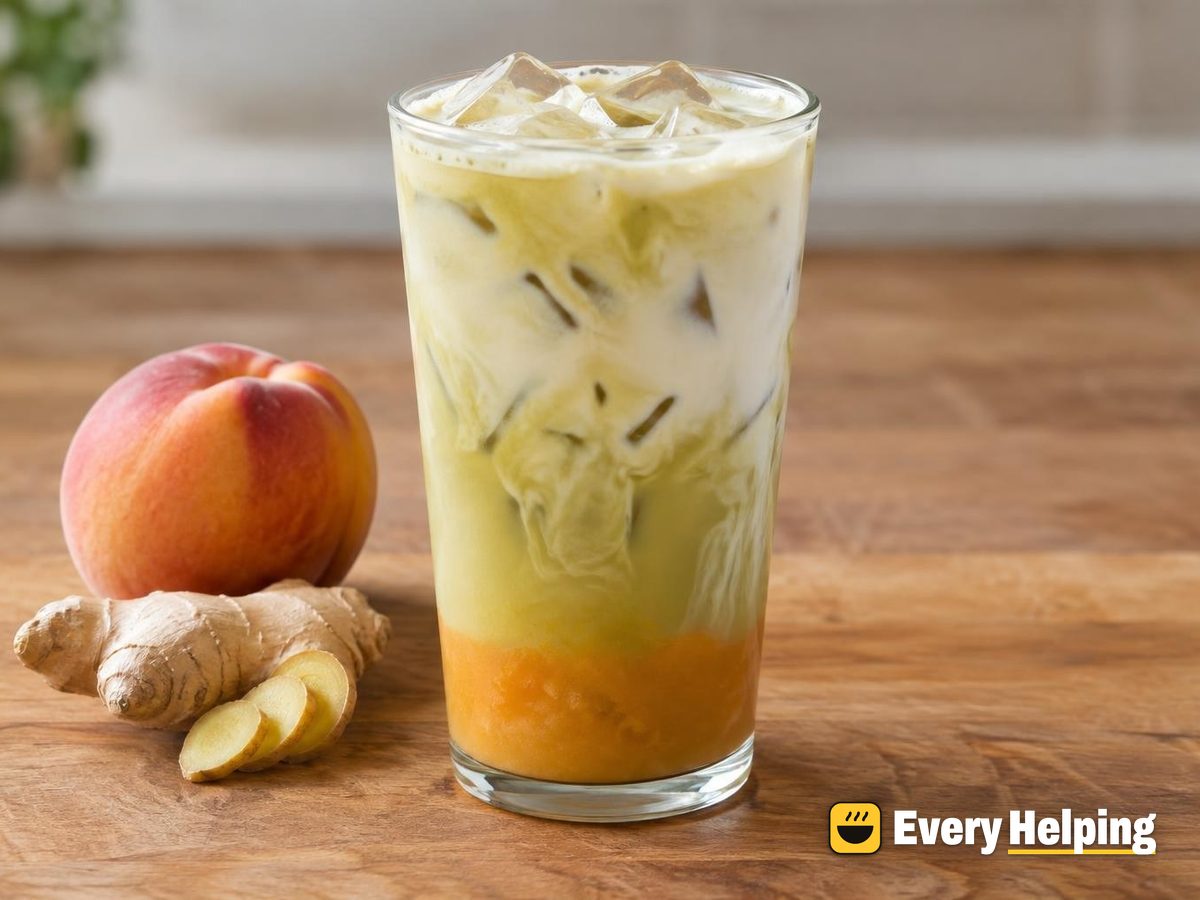 Iced Ginger-Peach Green Tea Soy Latte
