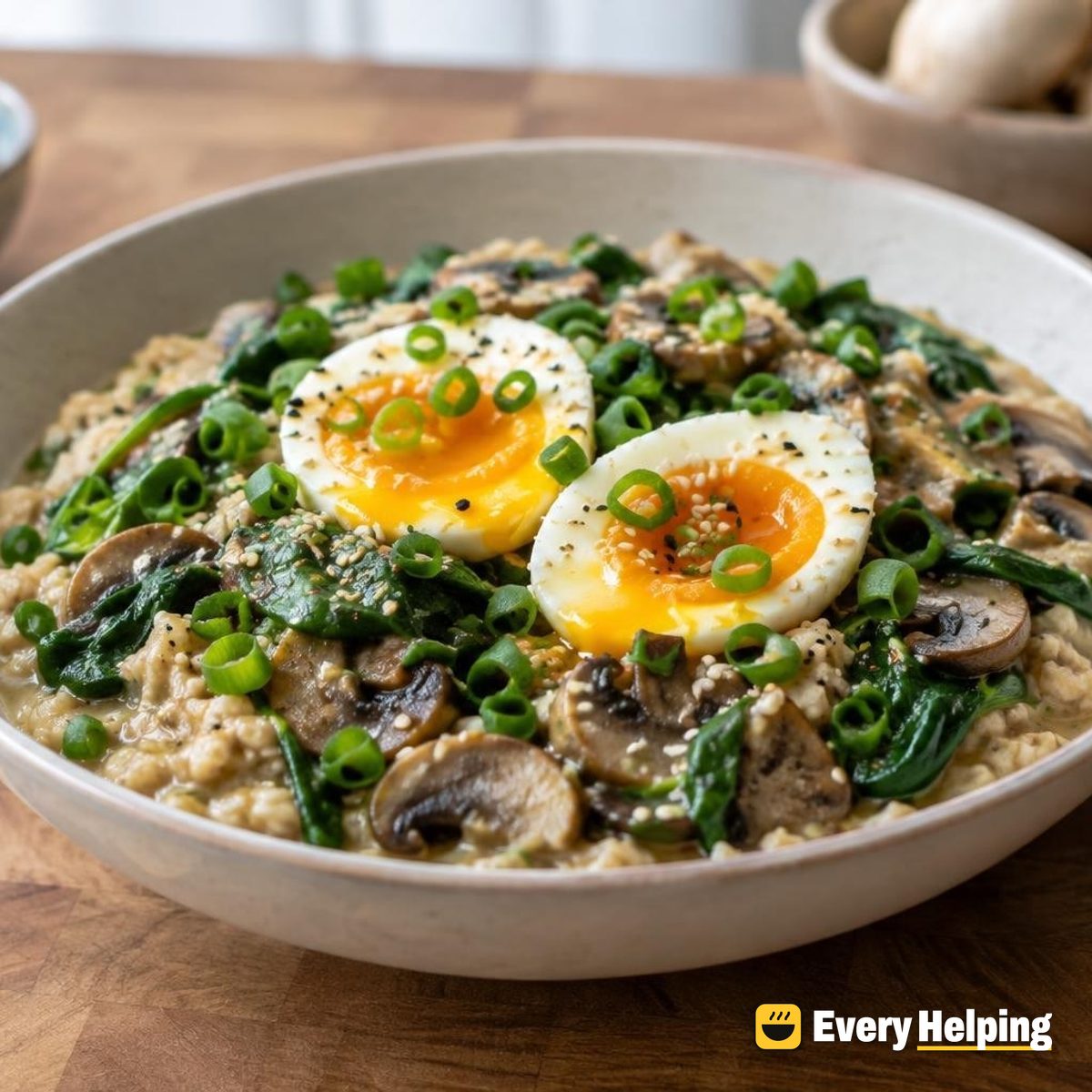 Savory Miso Oat Bowls with Jammy Eggs