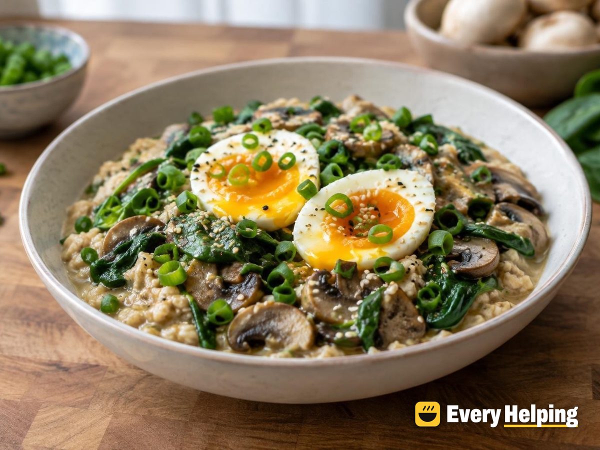 Savory Miso Oat Bowls with Jammy Eggs