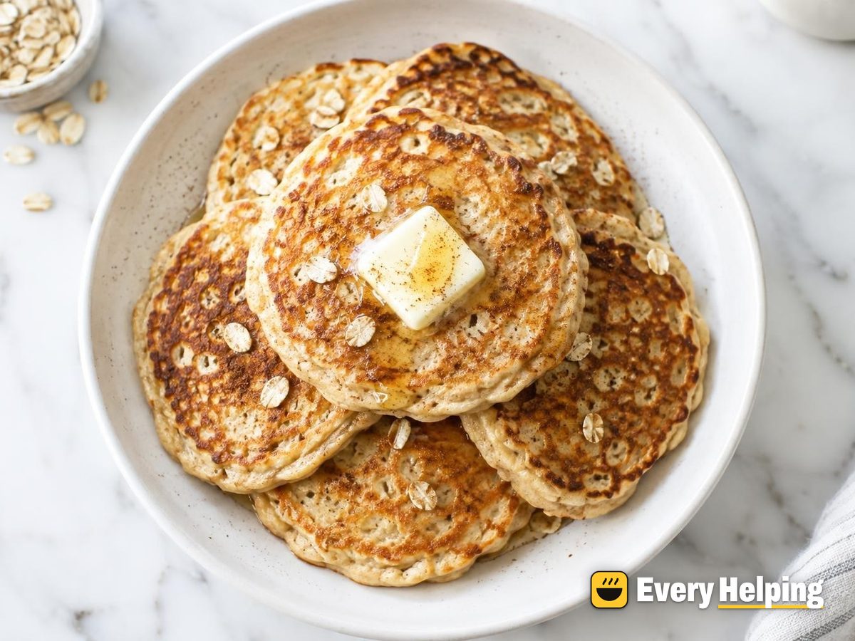 Fluffy Cottage Cheese Oat Pancakes