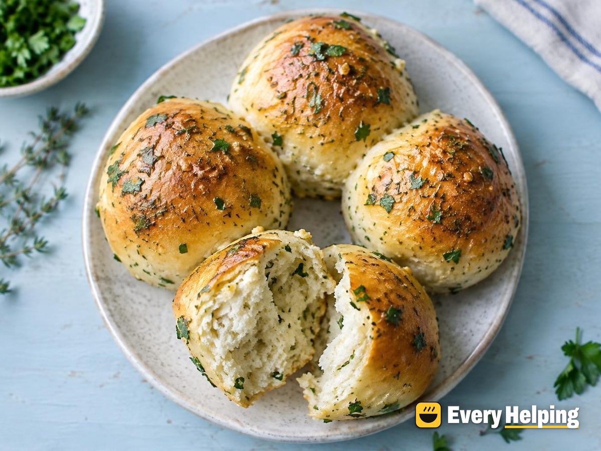 Soft Parsley-Thyme Butter Dinner Rolls