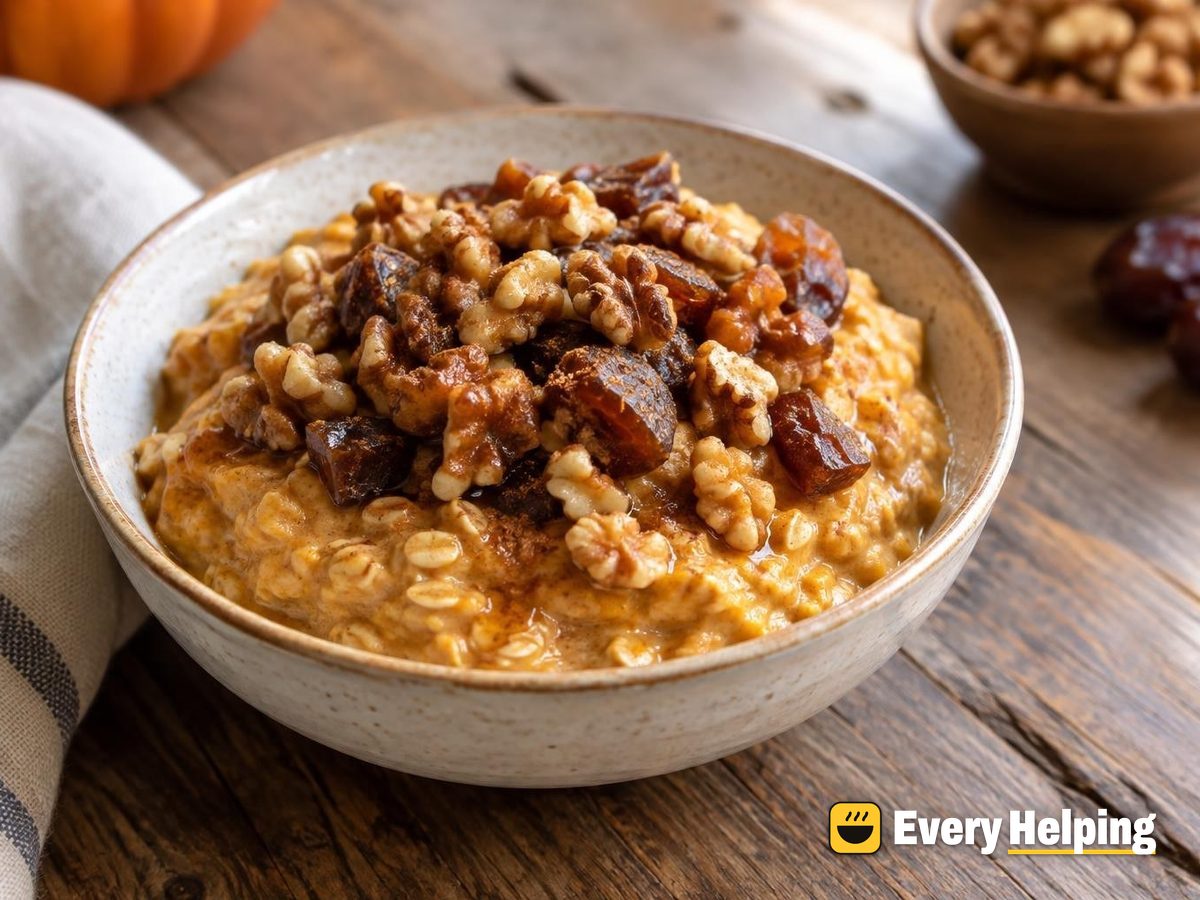 Pumpkin Pie Overnight Oats with Walnut Crunch