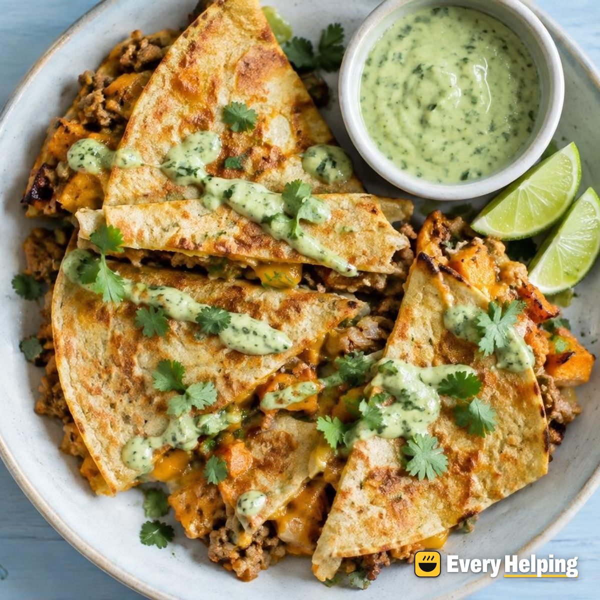 Turkey Sweet Potato Breakfast Quesadillas