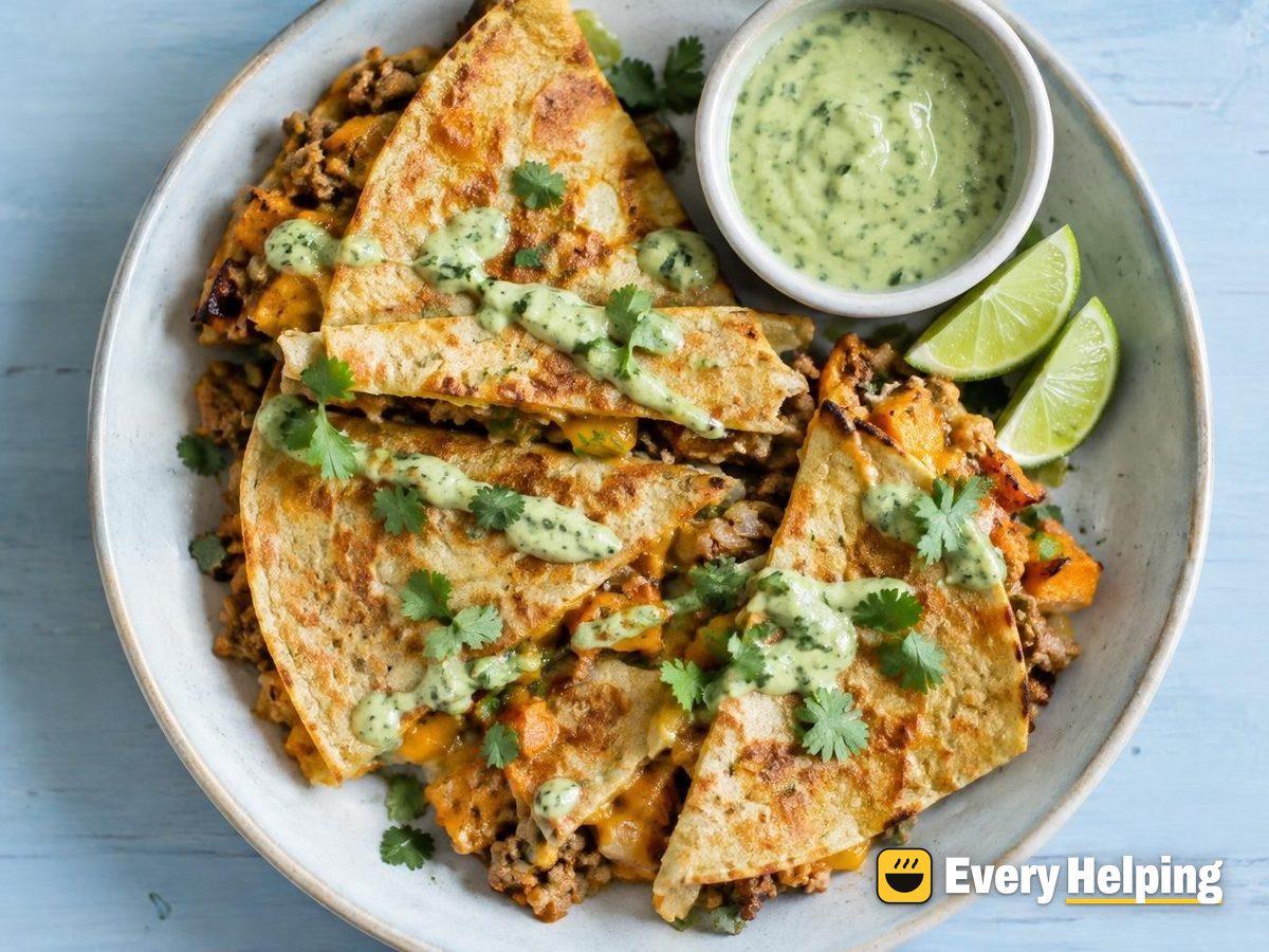 Turkey Sweet Potato Breakfast Quesadillas