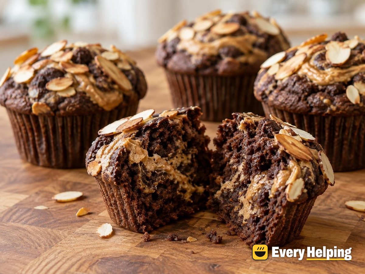 Chocolate Almond Butter Swirl Muffins