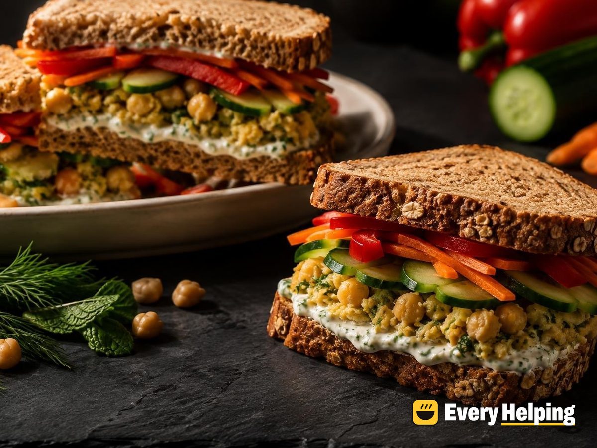 Crunchy Veggie Chickpea Smash Sandwiches