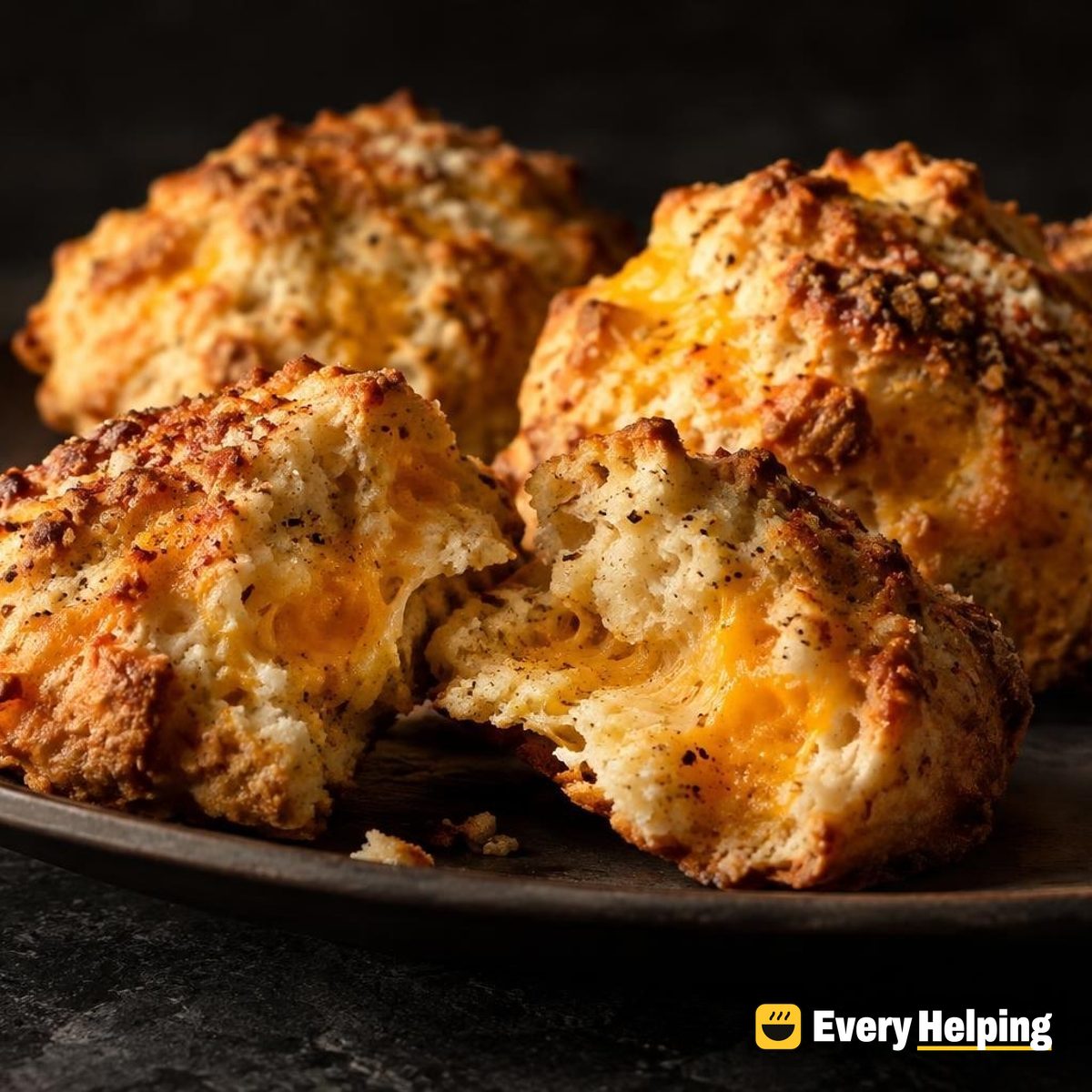 Brown Butter Cheddar Black Pepper Drop Biscuits