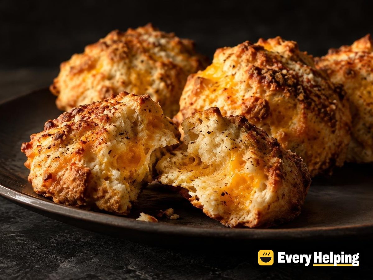 Brown Butter Cheddar Black Pepper Drop Biscuits