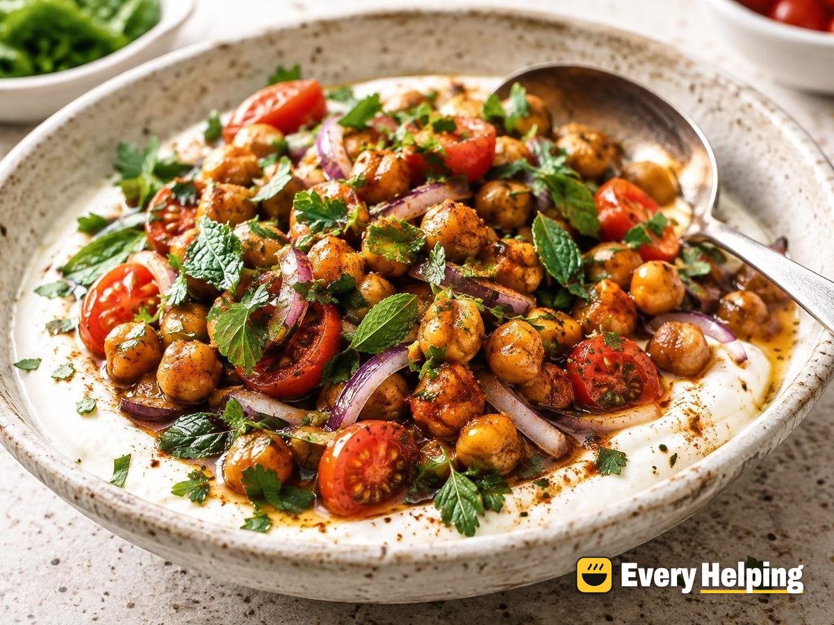 Set Whole Milk Yogurt Bowls with Spiced Chickpeas