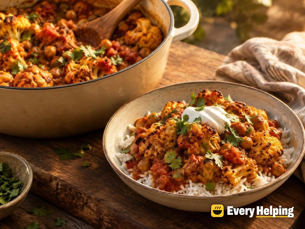 Chickpea and Roasted Cauliflower Tomato Curry