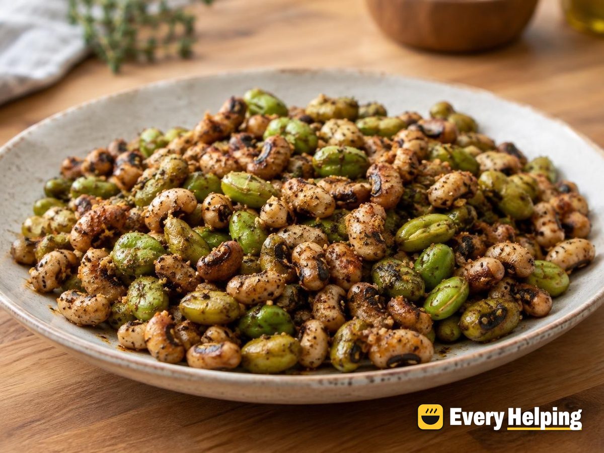 Cracked Pepper Black-Eyed Pea and Edamame Crunch