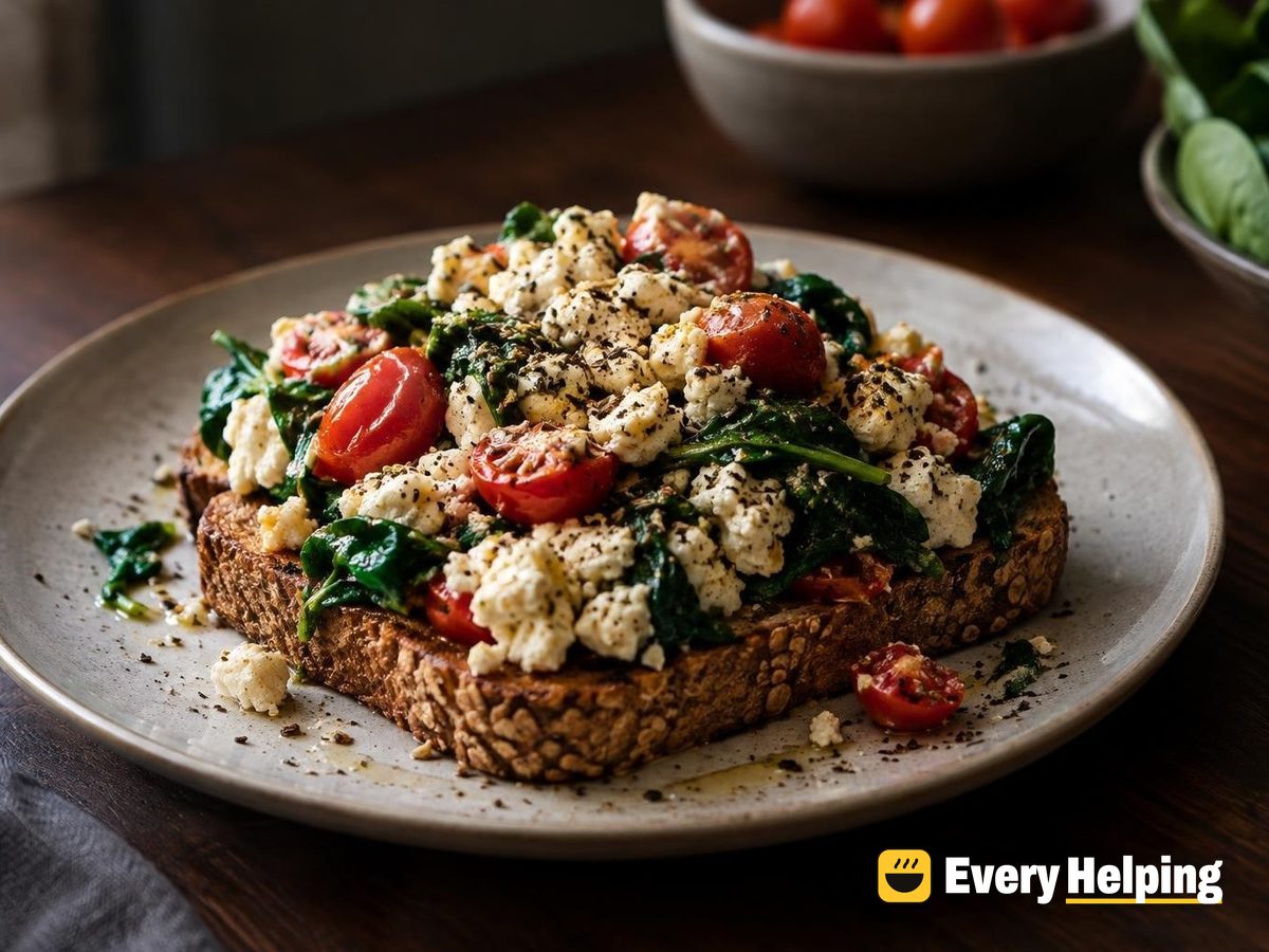 Cracked-Pepper Paneer Crumbles on Spiced Toast
