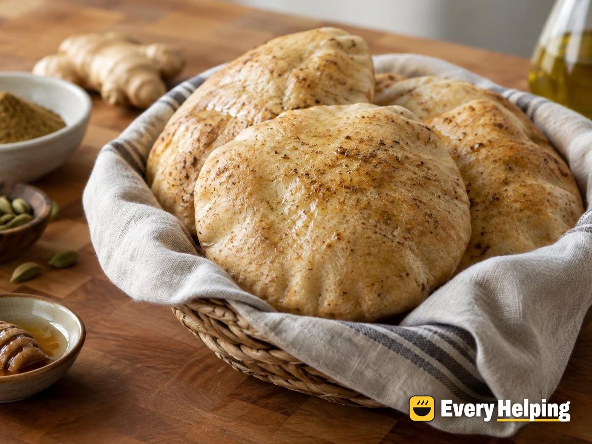 Skillet Spelt Pitas with Cumin and Cardamom