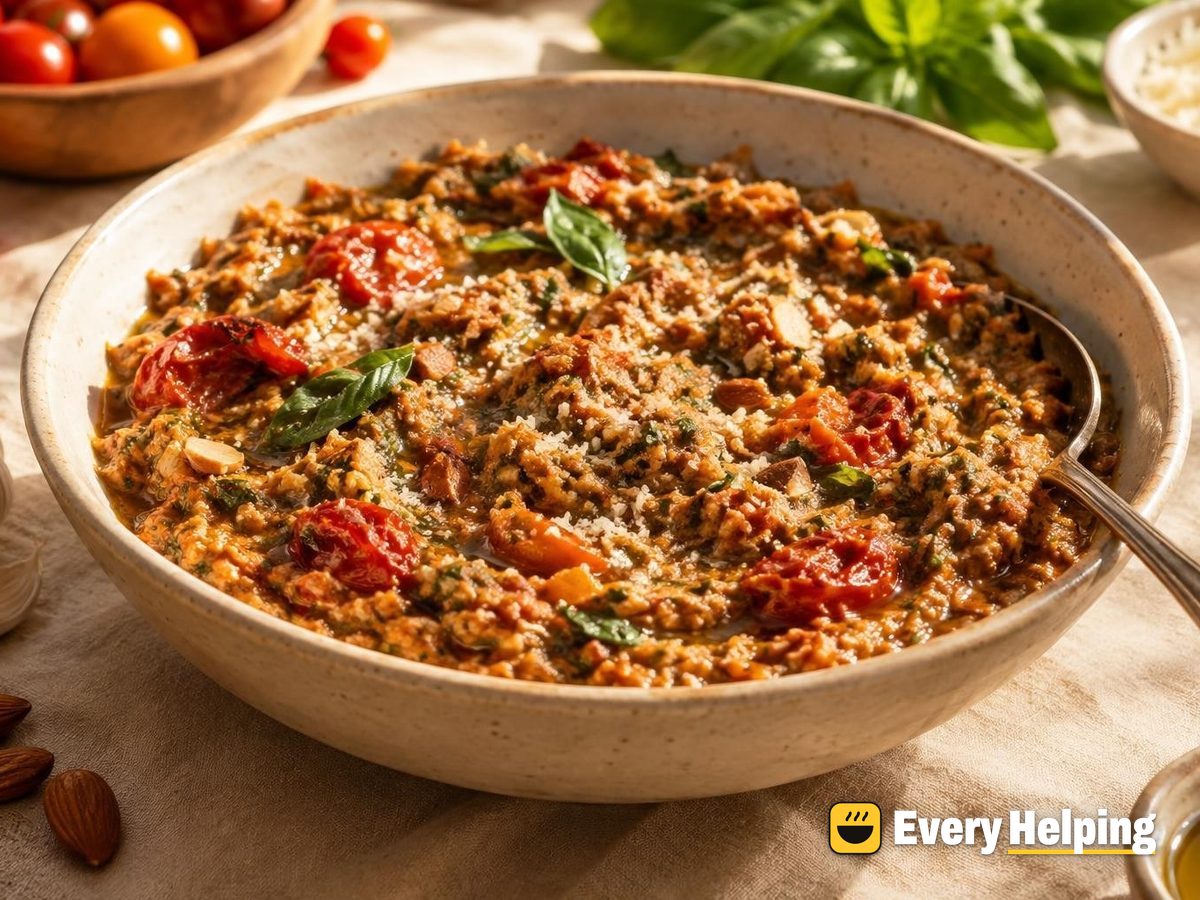 Roasted Garlic Sun-Kissed Tomato Parmesan Pesto