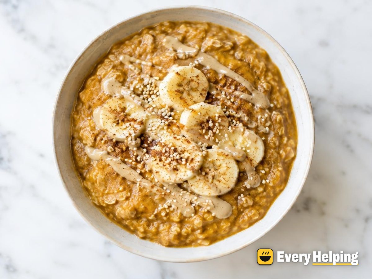 Pumpkin Spice Soy Milk Porridge with Banana