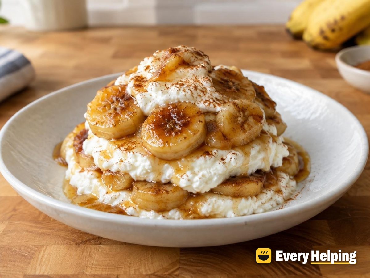 Caramelized Banana Cottage Cheese Parfait