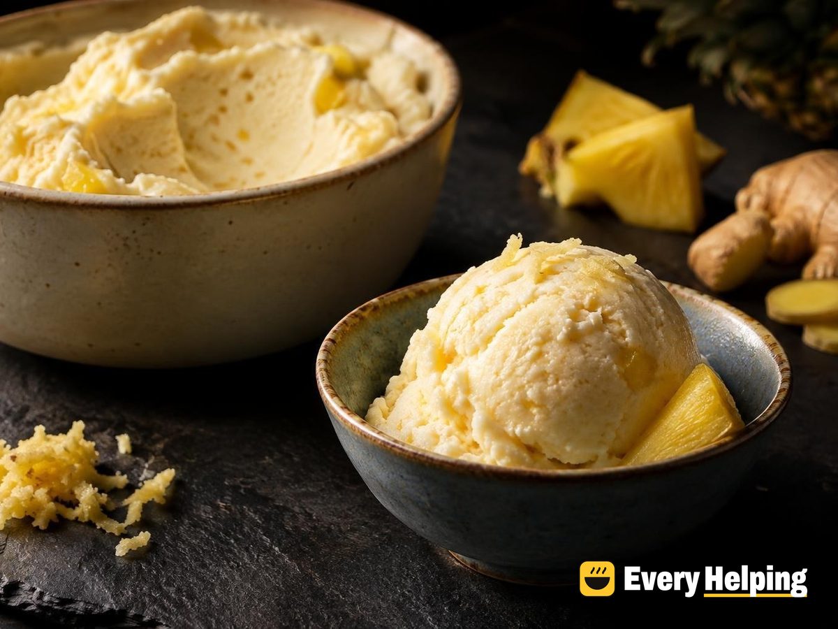 Ginger Pineapple Kefir Frozen Yogurt
