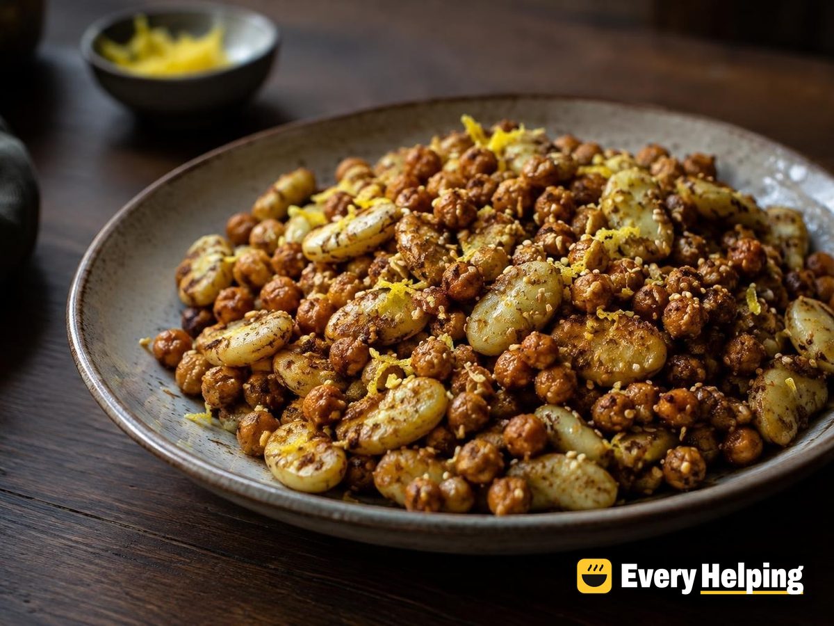 Sesame Cumin Chickpea and Butter Bean Crunch