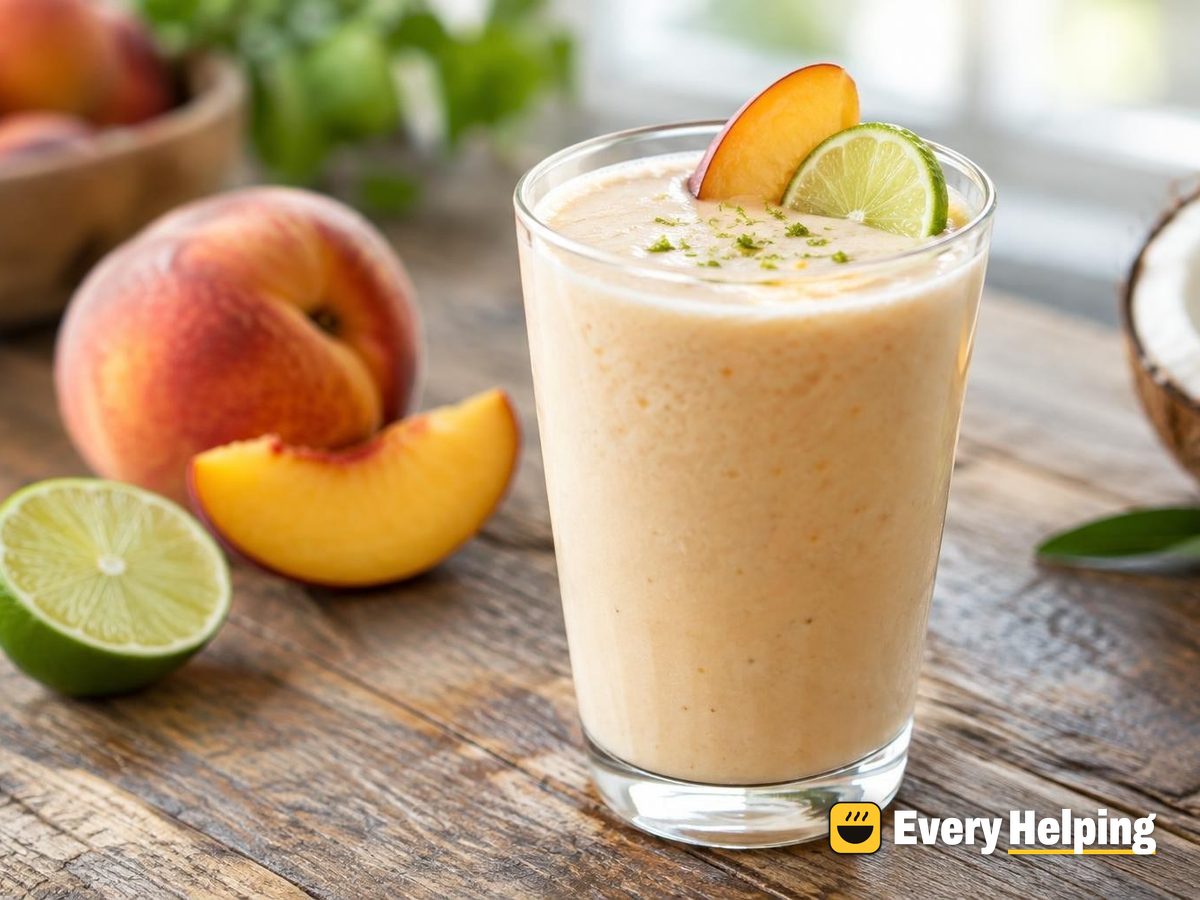 Peach Coconut Cooler with Lime